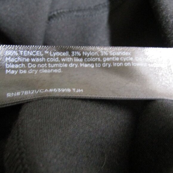 EILEEN FISHER Black Knit WIDE LEG Pull on Stretch Career Minimalist Pants L - Picture 8 of 10